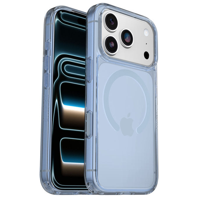 Otterbox Symmetry Clear MagSafe Custodia iPhone 17 Pro Silver Glade Blu