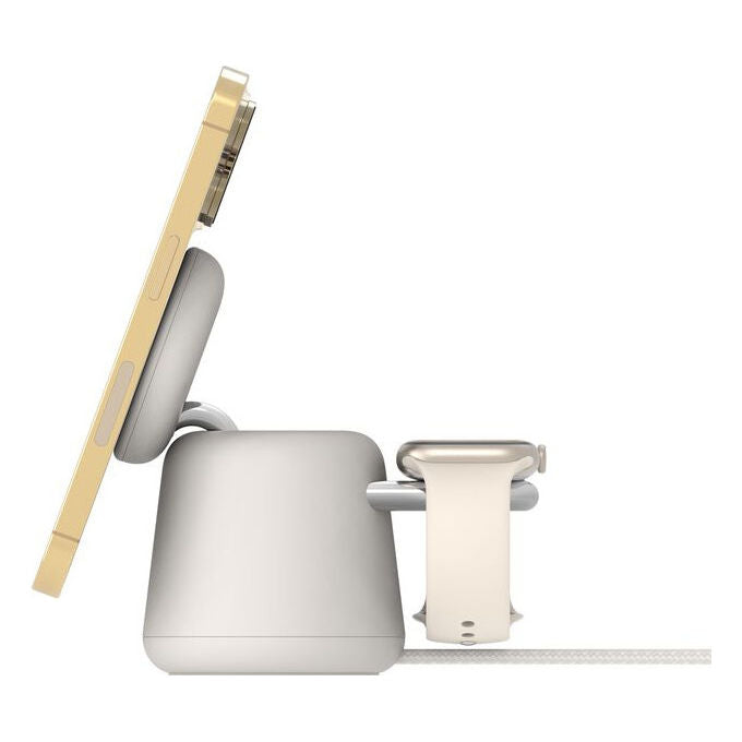 Belkin BoostCharge Pro Caricabatteria Wireless 2 in 1 Qi2 Beige 15W