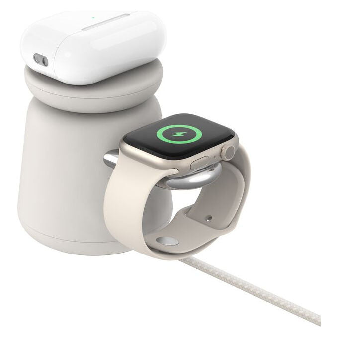Belkin BoostCharge Pro Caricabatteria Wireless 2 in 1 Qi2 Beige 15W