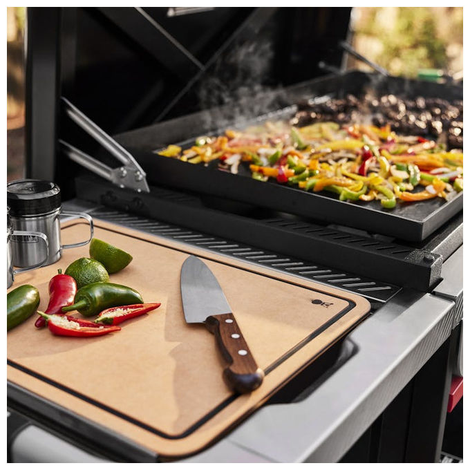 Weber, Tagliere da Cucina Rettangolare in Legno Nero
