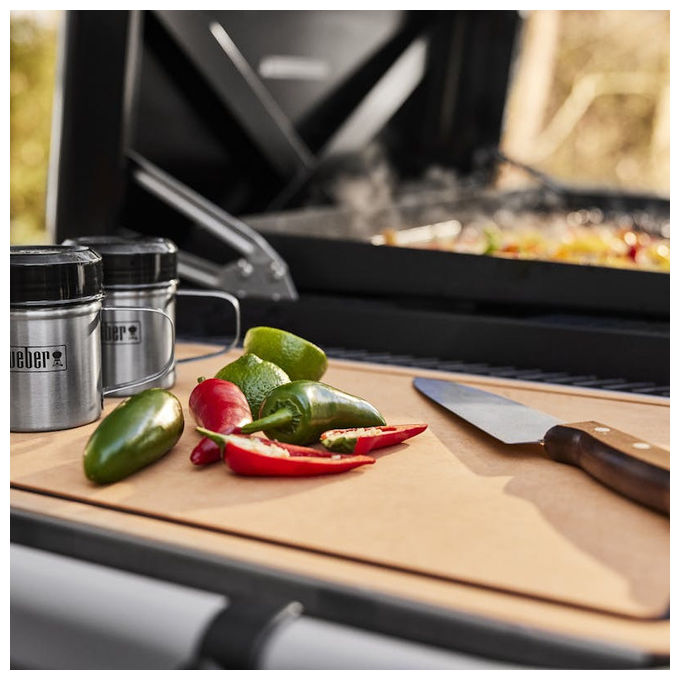 Weber, Tagliere da Cucina Rettangolare in Legno Nero