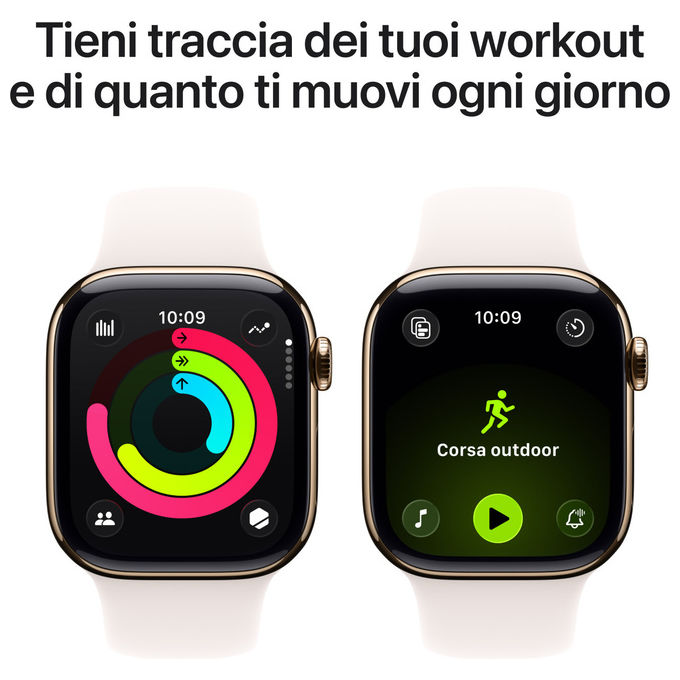 Apple, Watch Series 11 GPS + Cellular, 42mm, Titanio Oro Rosa Fard, S-M