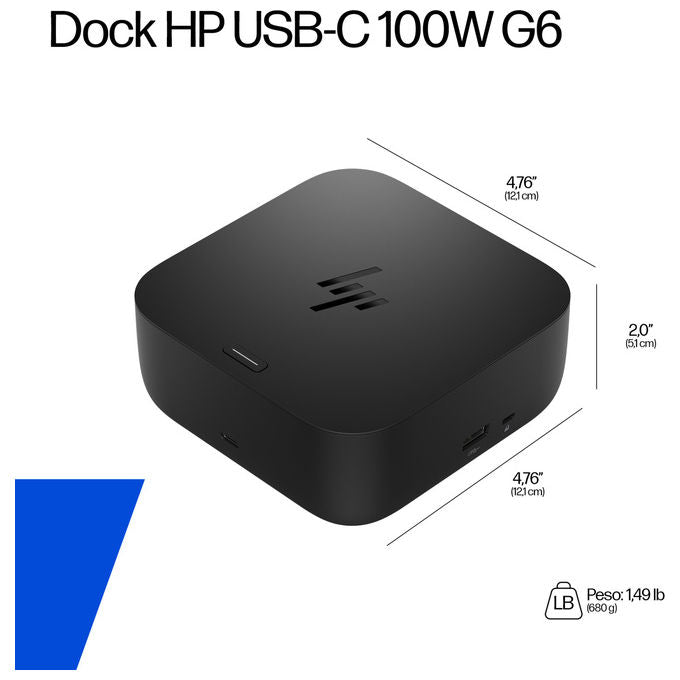 Hp, Dock Usb-C 100W G6, Jet Black