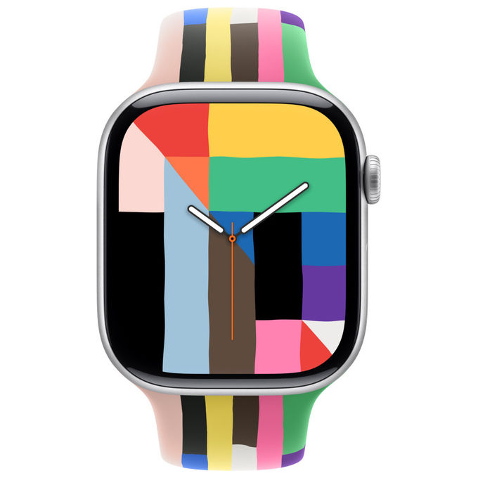 Apple, Cinturino Sport Pride Edition, 46mm, Multicolore, Fluoroelastomero