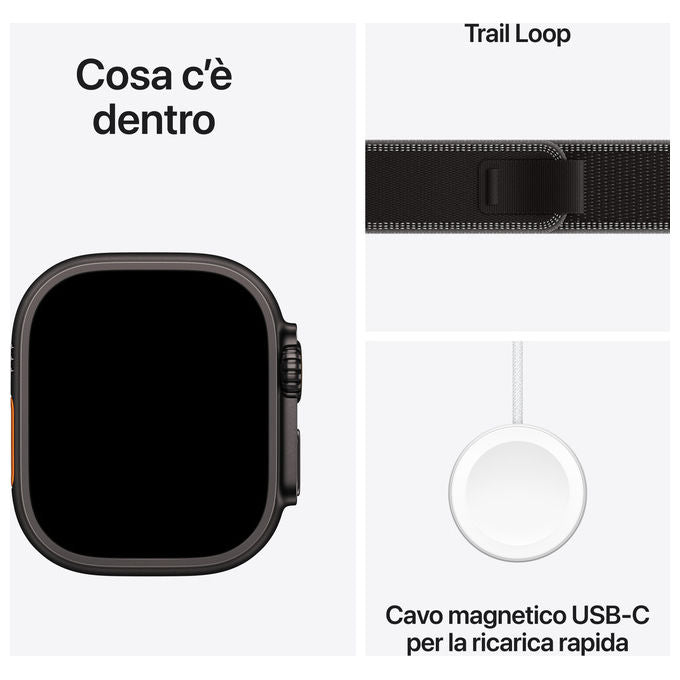Apple Watch Ultra 3 GPS + Cellular 49mm Titanio Nero Alpine Loop Terra Cotta