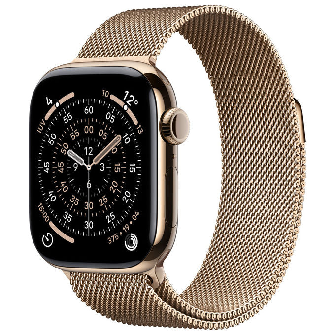 Apple, Watch Series 11 GPS + Cellular 42mm, Titanio Oro con Loop Milanese