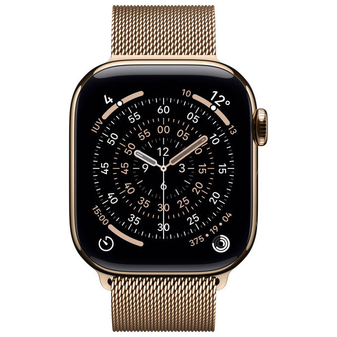 Apple, Watch Series 11 GPS + Cellular 42mm, Titanio Oro con Loop Milanese