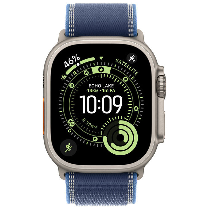 Apple Watch Ultra 3 GPS + Cellular 49mm cassa titanio Trail Loop Blu Blu Acceso S-M