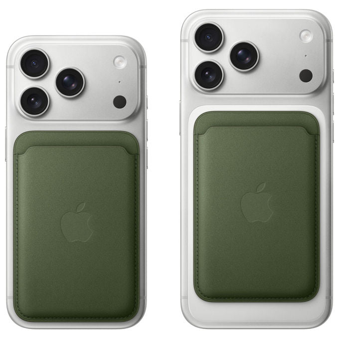 Apple, Portafoglio MagSafe in Tessuto FineWoven Verde per iPhone, Supporto Carta