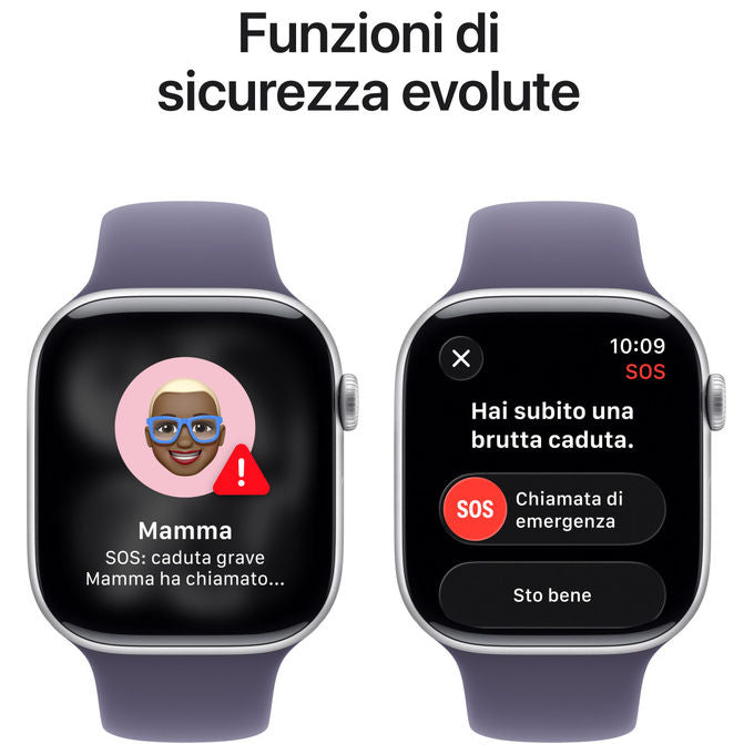 Apple Watch Series 11 GPS + Cellular 46mm Alluminio Argento Sport Band Viola Nebbia