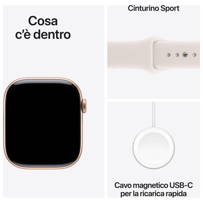 Apple Watch Series 11 GPS + Cellular 46mm Cassa Alluminio Oro Rosa Band Rosa Fard