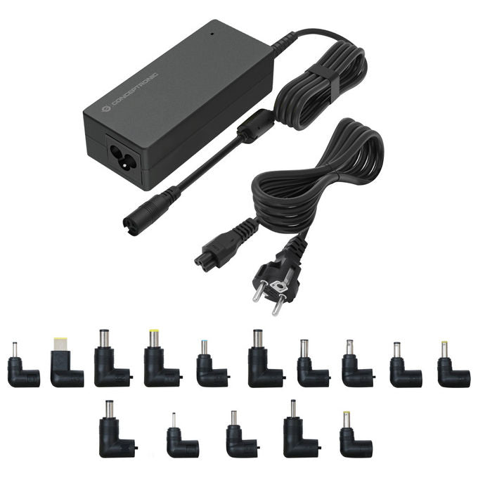 Conceptronic, Alimentatore Universale Notebook, 90W, 15 Connettori, Nero
