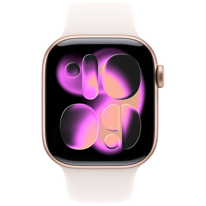 Apple Watch Series 11 GPS 42mm Cassa Alluminio Oro Rosa Cinturino Rosa Fard M-L
