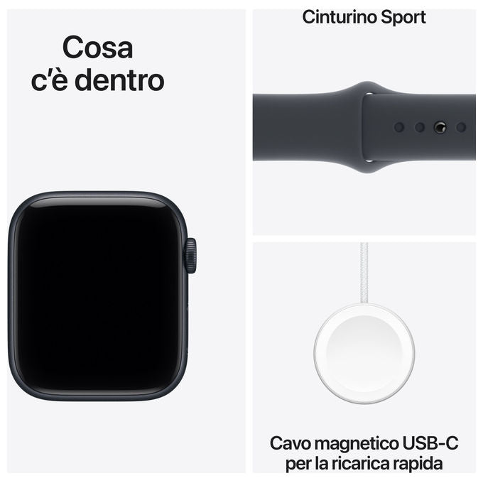 Apple Watch SE 3 GPS + Cellular 44mm Cassa Alluminio Mezzanotte Cinturino Sport Mezzanotte - M-L