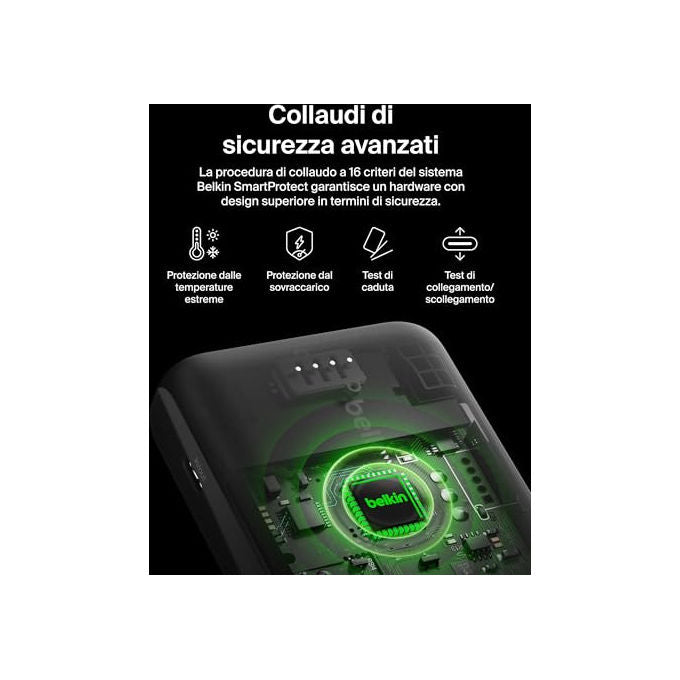 Belkin BPD006BTBK BoostCharge Pro Power Bank Wireless Qi2 15W 5000 mAh MagSafe Supporto Integrato colore Nero
