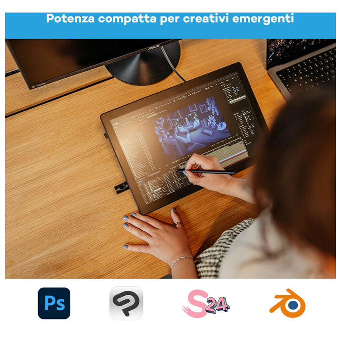 Wacom, Tavoletta Grafica con Schermo Cintiq 16, 345 x 215 mm, 2.5K, Penna Pro 3, Antiriflesso, Nero