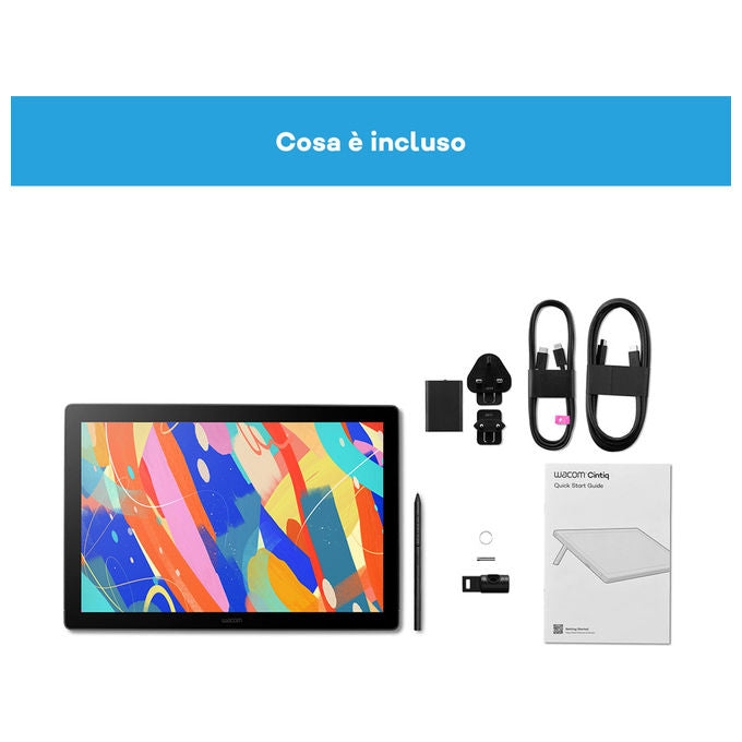 Wacom, Tavoletta Grafica con Schermo Cintiq 16, 345 x 215 mm, 2.5K, Penna Pro 3, Antiriflesso, Nero