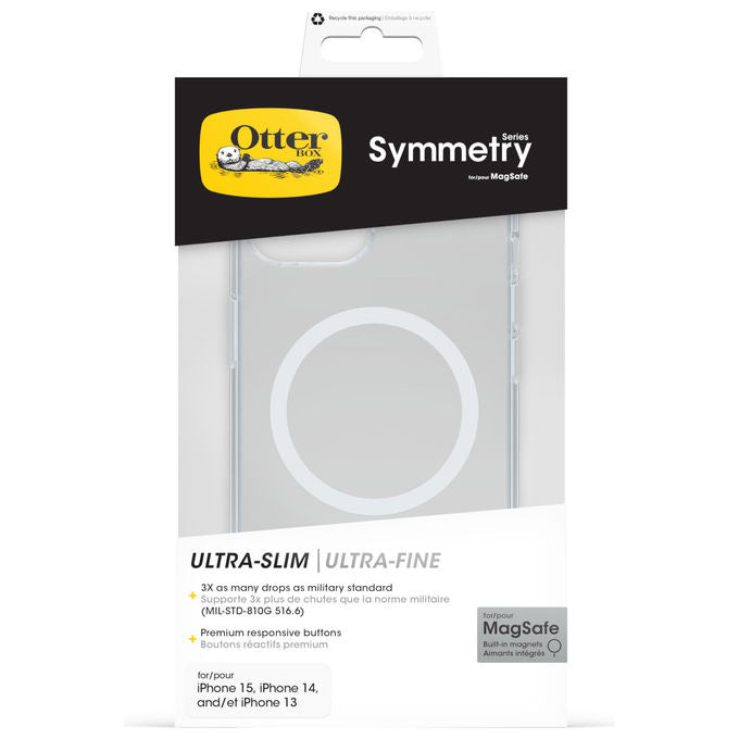 OtterBox, Cover iPhone 16e 15 14 13, Symmetry Series Clear MagSafe, Anti Shock, Stardust Trasparente