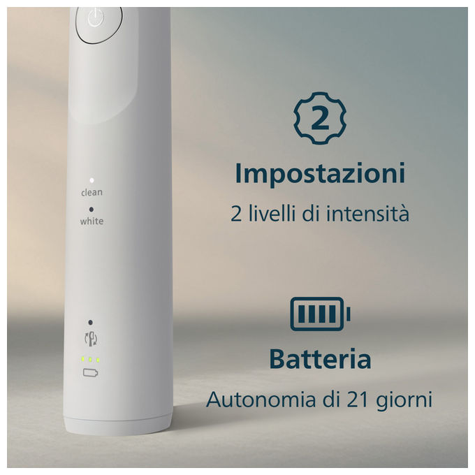 Philips HX7119-01 Sonicare 5500 Spazzolino elettrico sonico 2 modalita' Timer autonomia 3 settimane colore Bianco e Blu Navy