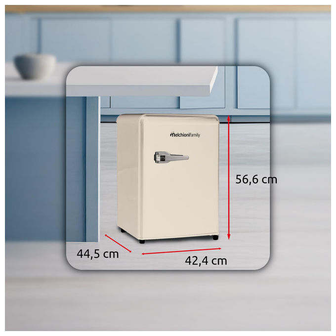 Melchioni 118700253 Siberia Frigorifero Monoporta 45 L 58 cm Classe E 45 dB Compressore colore Avorio