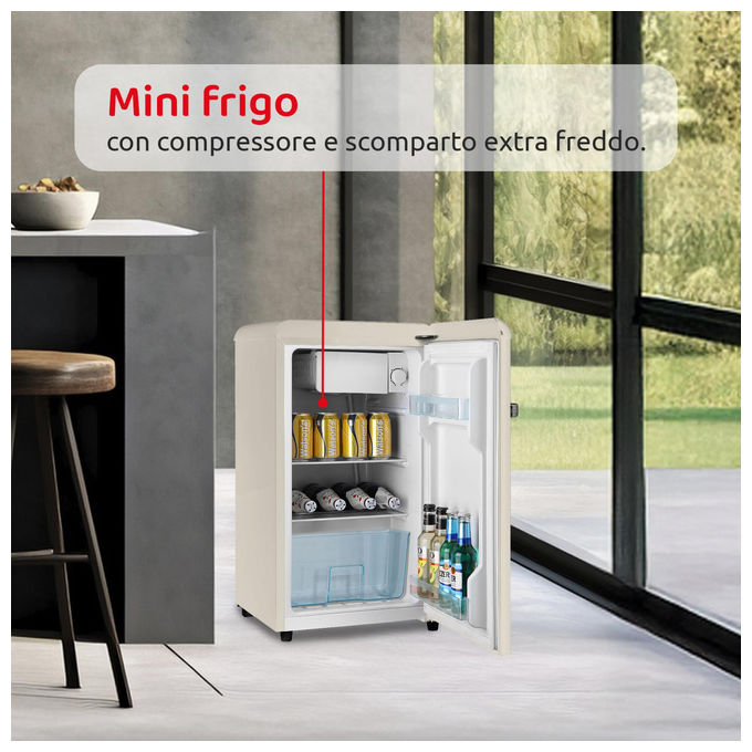 Melchioni 118700253 Siberia Frigorifero Monoporta 45 L 58 cm Classe E 45 dB Compressore colore Avorio