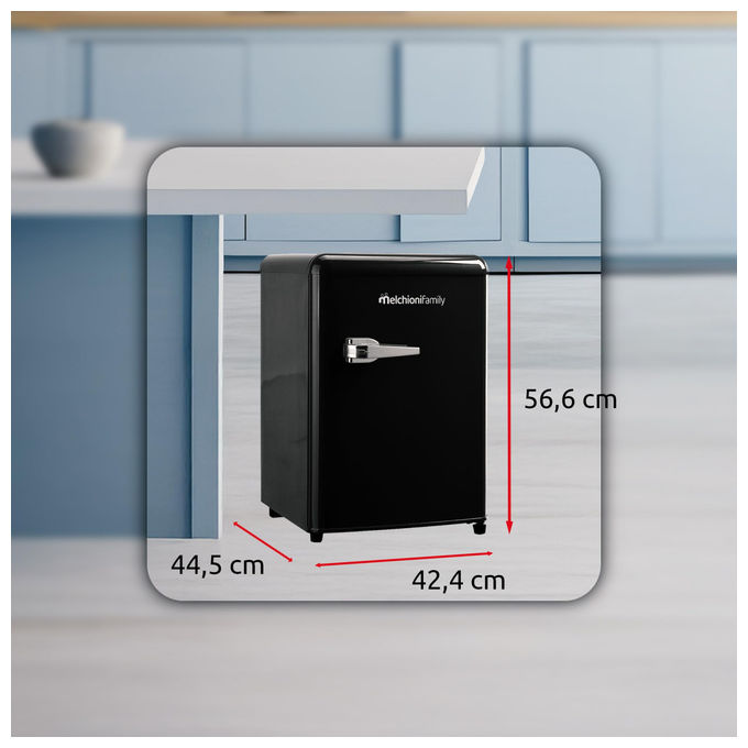 Melchioni 118700260 Siberia 45 Minifrigo Vintage 45 L 58 cm Classe E 45 dB Compressore colore Nero
