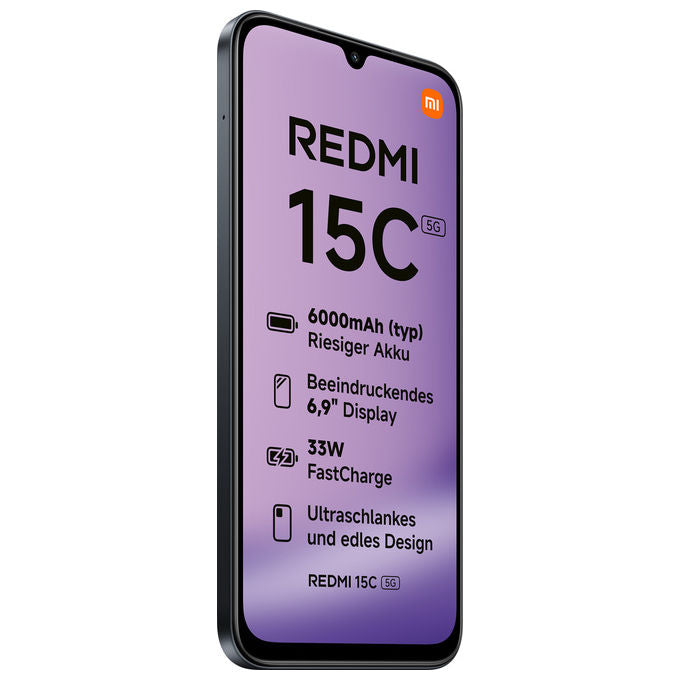 Xiaomi MZB0LINEU Redmi 15C Smartphone 5G 6.9'' 4 GB RAM 128 GB 6000 mAh colore Nero
