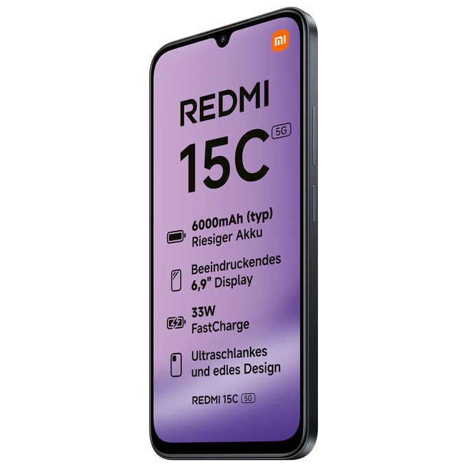 Xiaomi MZB0LINEU Redmi 15C Smartphone 5G 6.9'' 4 GB RAM 128 GB 6000 mAh colore Nero
