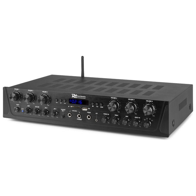 Power Dynamics PV260BT Amplificatore Multicanale 6 Zone 600W Bluetooth USB SD Radio FM colore Nero