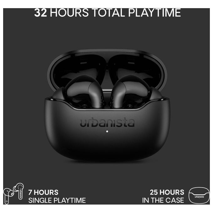 Urbanista 1040320 Palermo Auricolari True Wireless In-Ear ANC Bluetooth 5.0 Multipoint IPX4 Autonomia 32h colore Nero