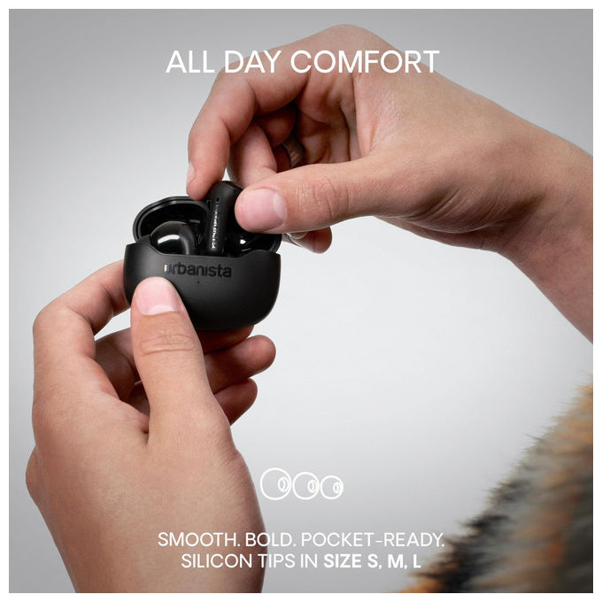 Urbanista 1040320 Palermo Auricolari True Wireless In-Ear ANC Bluetooth 5.0 Multipoint IPX4 Autonomia 32h colore Nero