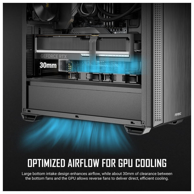Antec P7 S, Case PC Mid-Tower, 4 Ventole PWM, Aspirazione Frontale a Doppia Rete Laterale, Supporto Radiatore 360 mm, Type-C 3.2 Gen 2
