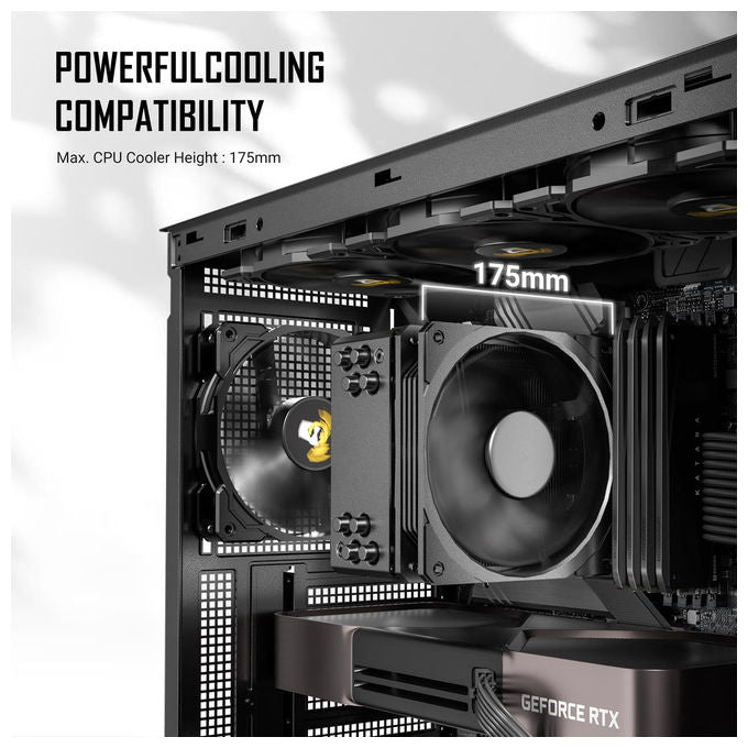 Antec P7 S, Case PC Mid-Tower, 4 Ventole PWM, Aspirazione Frontale a Doppia Rete Laterale, Supporto Radiatore 360 mm, Type-C 3.2 Gen 2