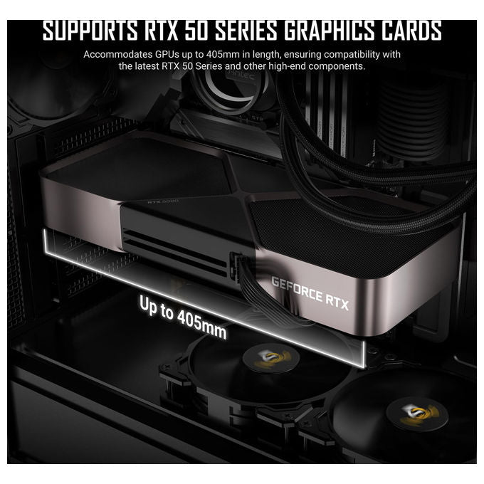 Antec P7 S, Case PC Mid-Tower, 4 Ventole PWM, Aspirazione Frontale a Doppia Rete Laterale, Supporto Radiatore 360 mm, Type-C 3.2 Gen 2