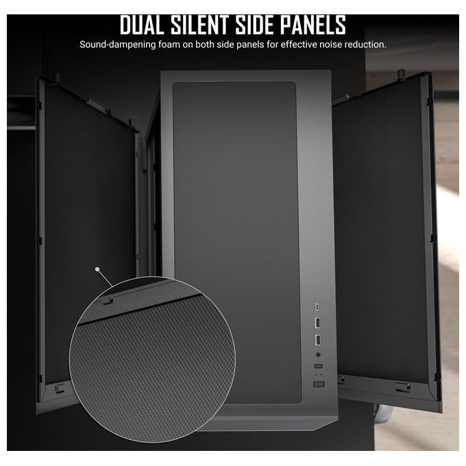 Antec P7 S, Case PC Mid-Tower, 4 Ventole PWM, Aspirazione Frontale a Doppia Rete Laterale, Supporto Radiatore 360 mm, Type-C 3.2 Gen 2