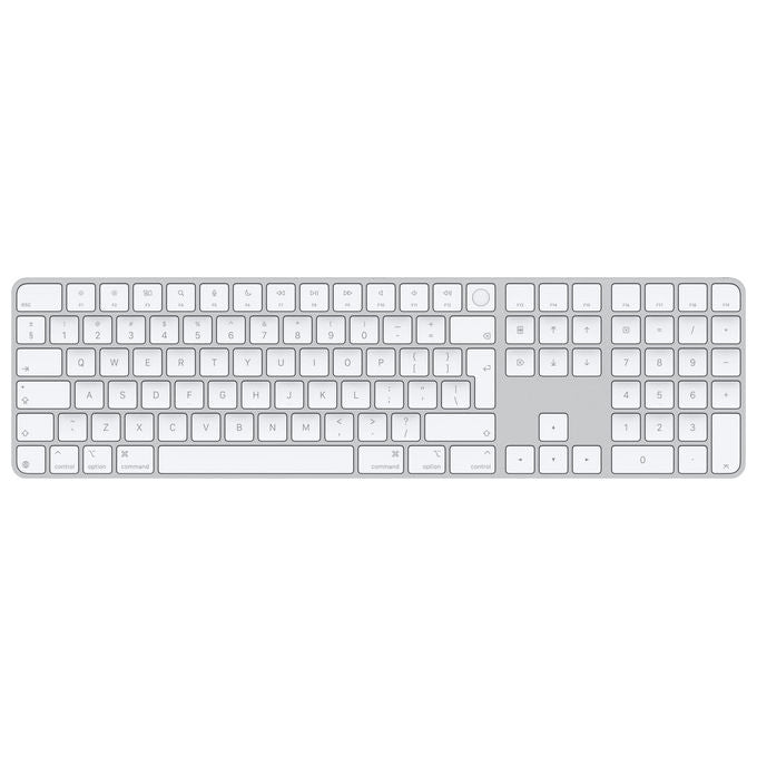 Apple, Tastiera Magic con Touch ID e tastierino numerico, QWERTY Inglese, Bianco