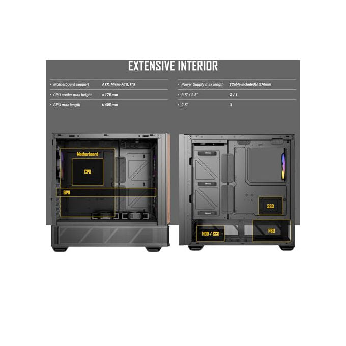 Antec P30 ARGB, Cabinet Midi-Tower, Nero