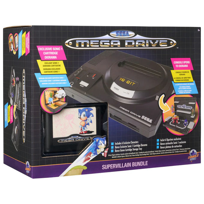 Game Vision GAV57547 Console Heroes Mega Drive Diorama Boss Level con Sonic 1 replica PVC 5 cm