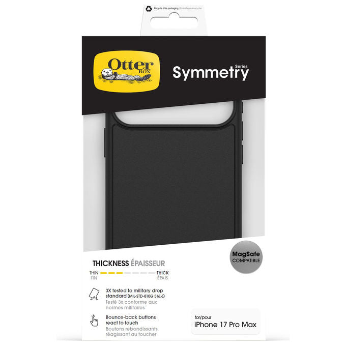 OtterBox, Symmetry Series MagSafe, Cover iPhone 17 Pro Max, Resistente a Shock e Cadute, Nero