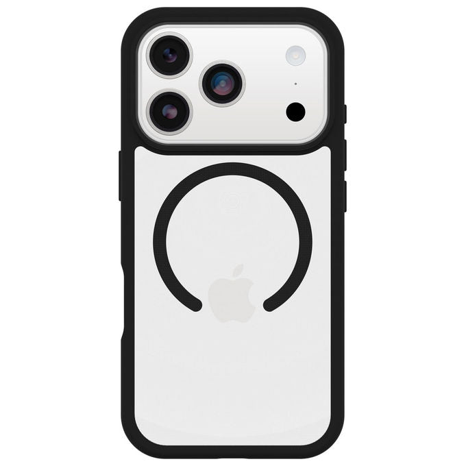 OtterBox, Cover React Series MagSafe, Antiurto, Ultrasottile, Trasparente-Nero, Per iPhone 17 Pro