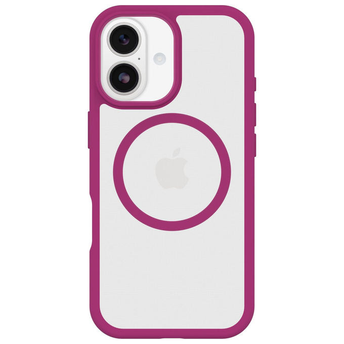 OtterBox, React Series MagSafe, Cover iPhone 17, Ultrasottile, Resistente a shock e cadute, Trasparente-Rosa