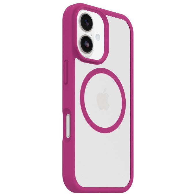 OtterBox, React Series MagSafe, Cover iPhone 17, Ultrasottile, Resistente a shock e cadute, Trasparente-Rosa