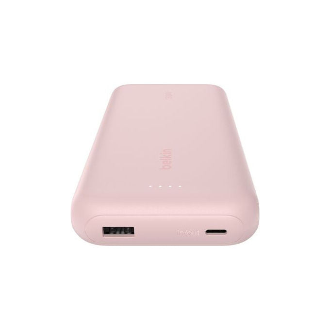 Belkin, Powerbank 20000 mAh, BoostCharge con cavo USB-C integrato, Rosa