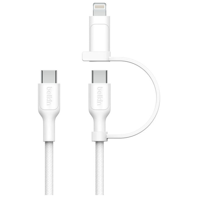 Belkin BoostCharge Pro, Cavo USB 2.0, 1.5m, USB-C, Lightning, Bianco