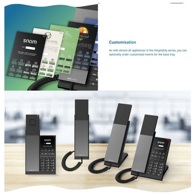 Snom Snom, Telefono Cordless HD3, DECT, Base di Ricarica, Antibatterico, Espandibile