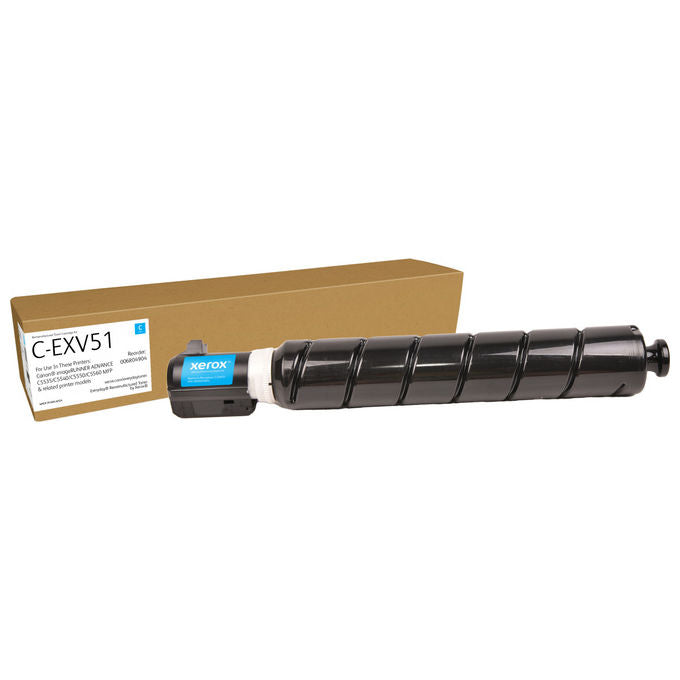 Xerox, Toner Rigenerato Ciano, Compatibile Canon C-EXV51 (0482C002), Capacita' Standard