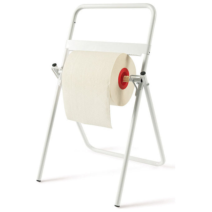 Perfetto In Factory, Porta Asciugamani di Carta, Acciaio, Da Terra, Metallo Verniciato Bianco