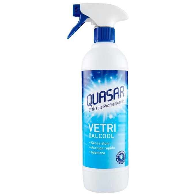 Quasar, Detergente Vetri Spray, 580ml con Alcool