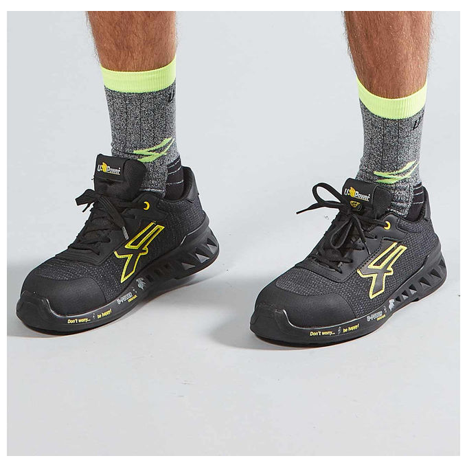 U-Power Frank S1P SRC ESD, Scarpe Antinfortunistiche Unisex Nero Giallo