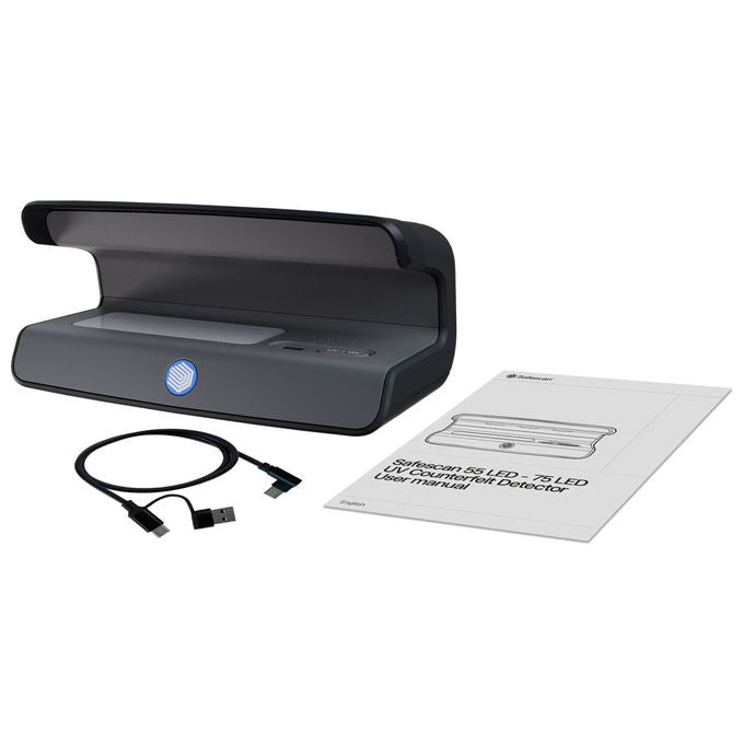 Safescan, Rilevatore Banconote Contraffatte 75 LED, Nero, Con Luce UV e Bianca